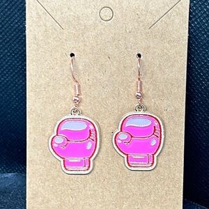 🔥🔥Pink boxing gloves dangle earring 🥊
